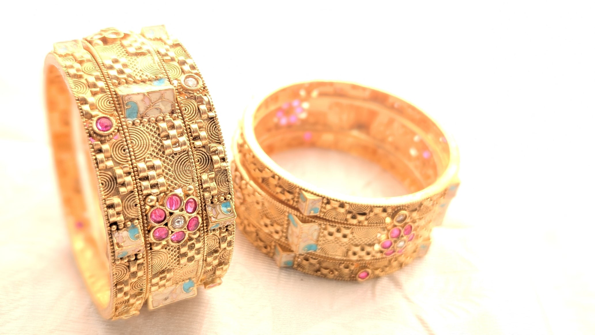 Set Of 6 Temple design Bangles | Temple Jewelry | Size 2.6